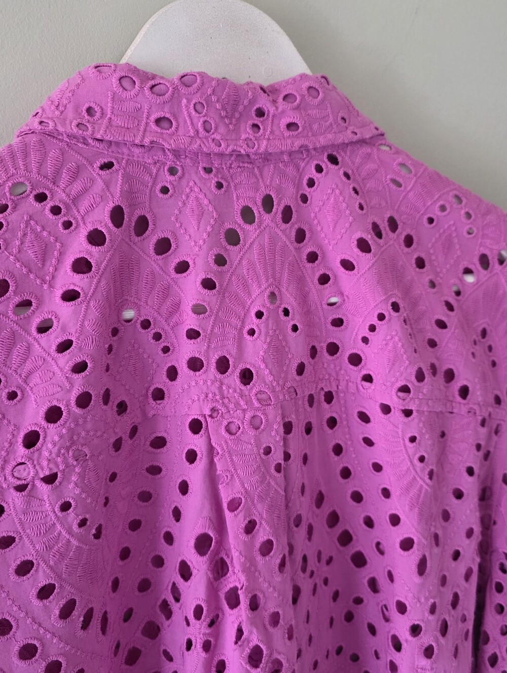 NWT Chico’s L Boho Romantic Resortwear Orchid Pink Eyelet Balloon Sleeve Blouse - Picture 13 of 16